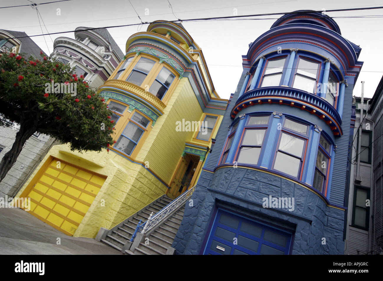painted houses in Haight & Ashbury San Francisco Stock Photo Alamy