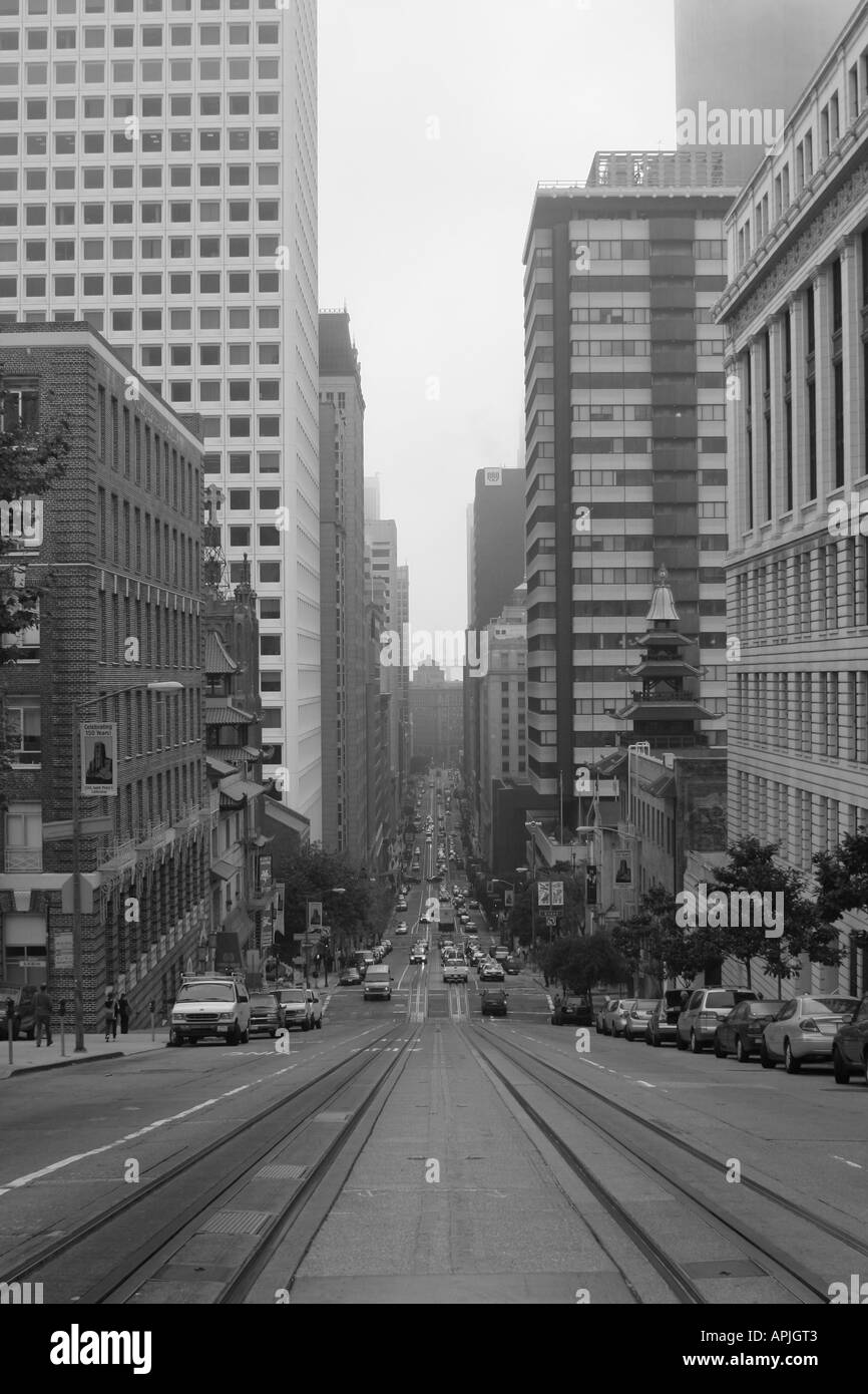 sloping street in San Francisco Stock Photo