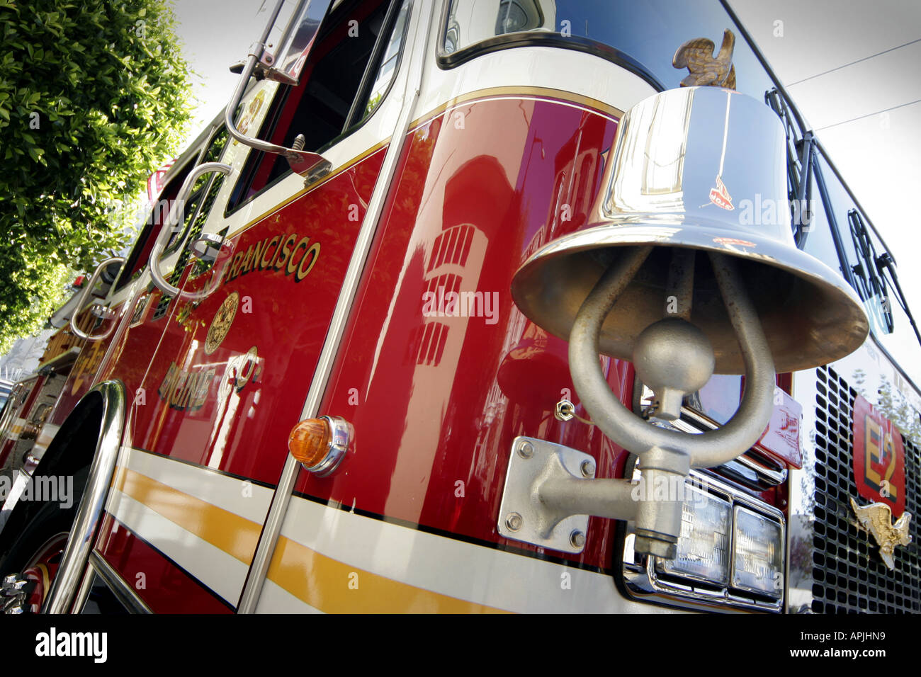 San Francisco Fire Engine front detail close up Stock Photo