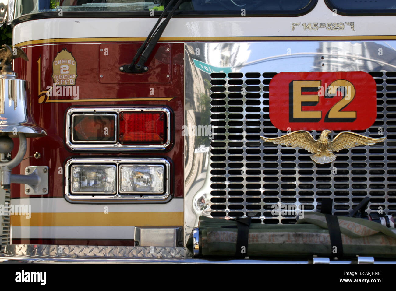 San Francisco Fire Engine front detail close up Stock Photo