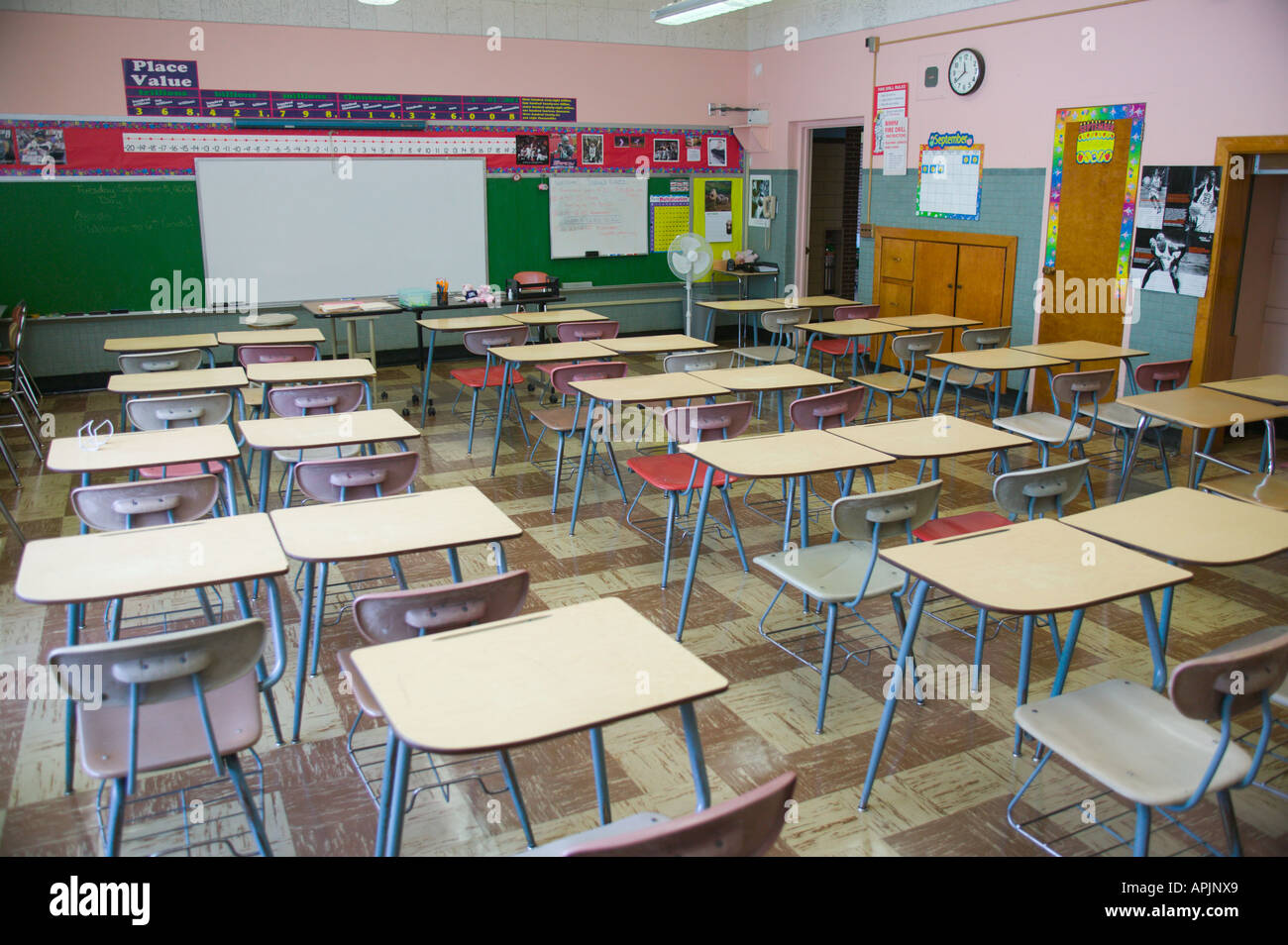 Elementary School Classroom Stock Photo