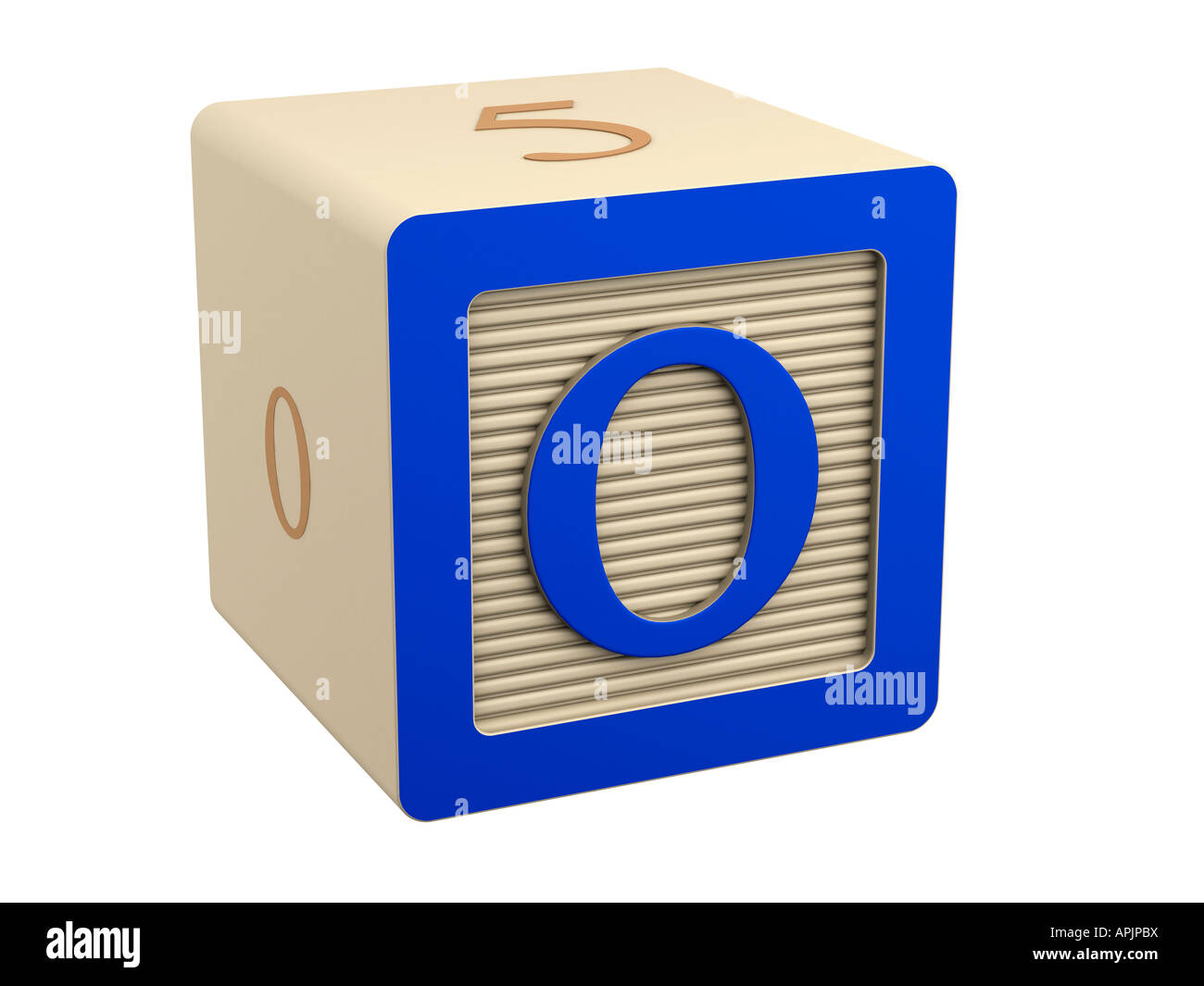 toy wooden block O blue Stock Photo Alamy