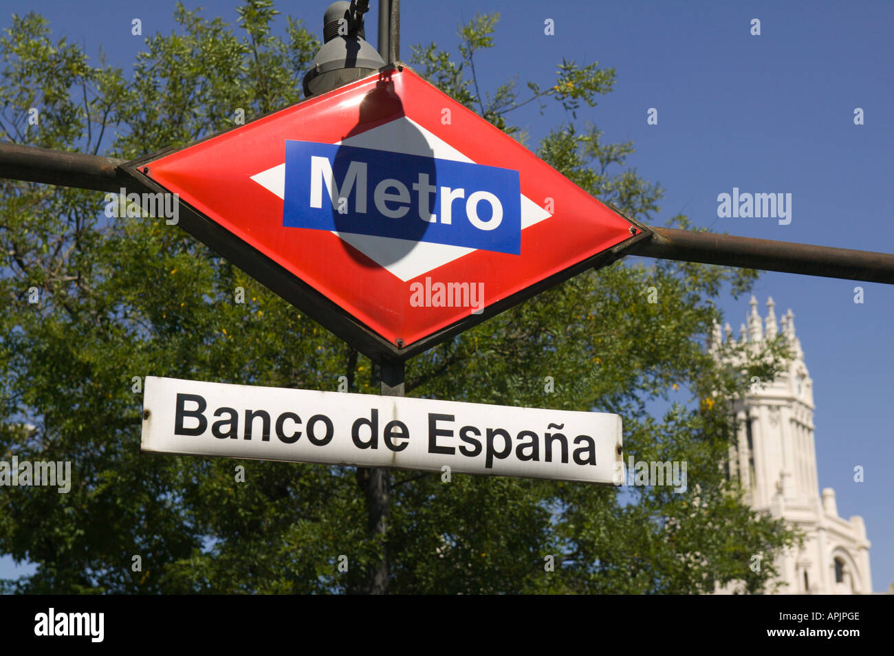 Metro Stop Madrid Spain Stock Photo