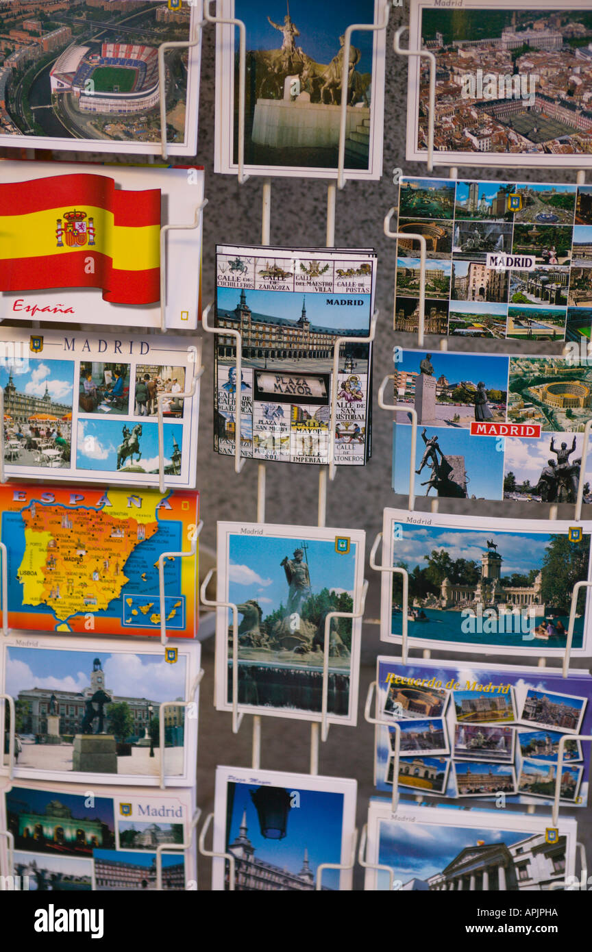 Postcards Madrid Spain Stock Photo