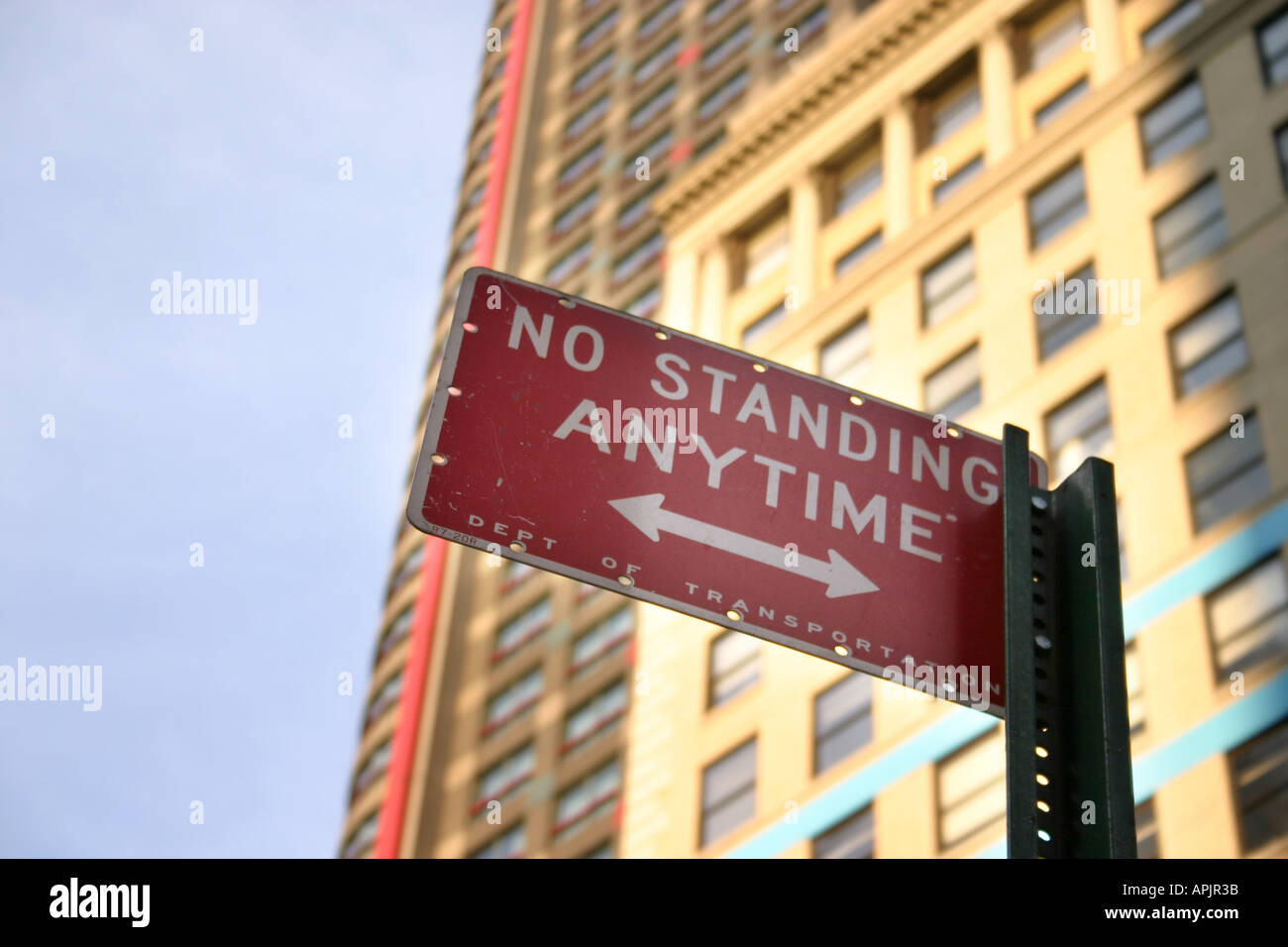 No Standing Anytime warning sign in New York United States of America