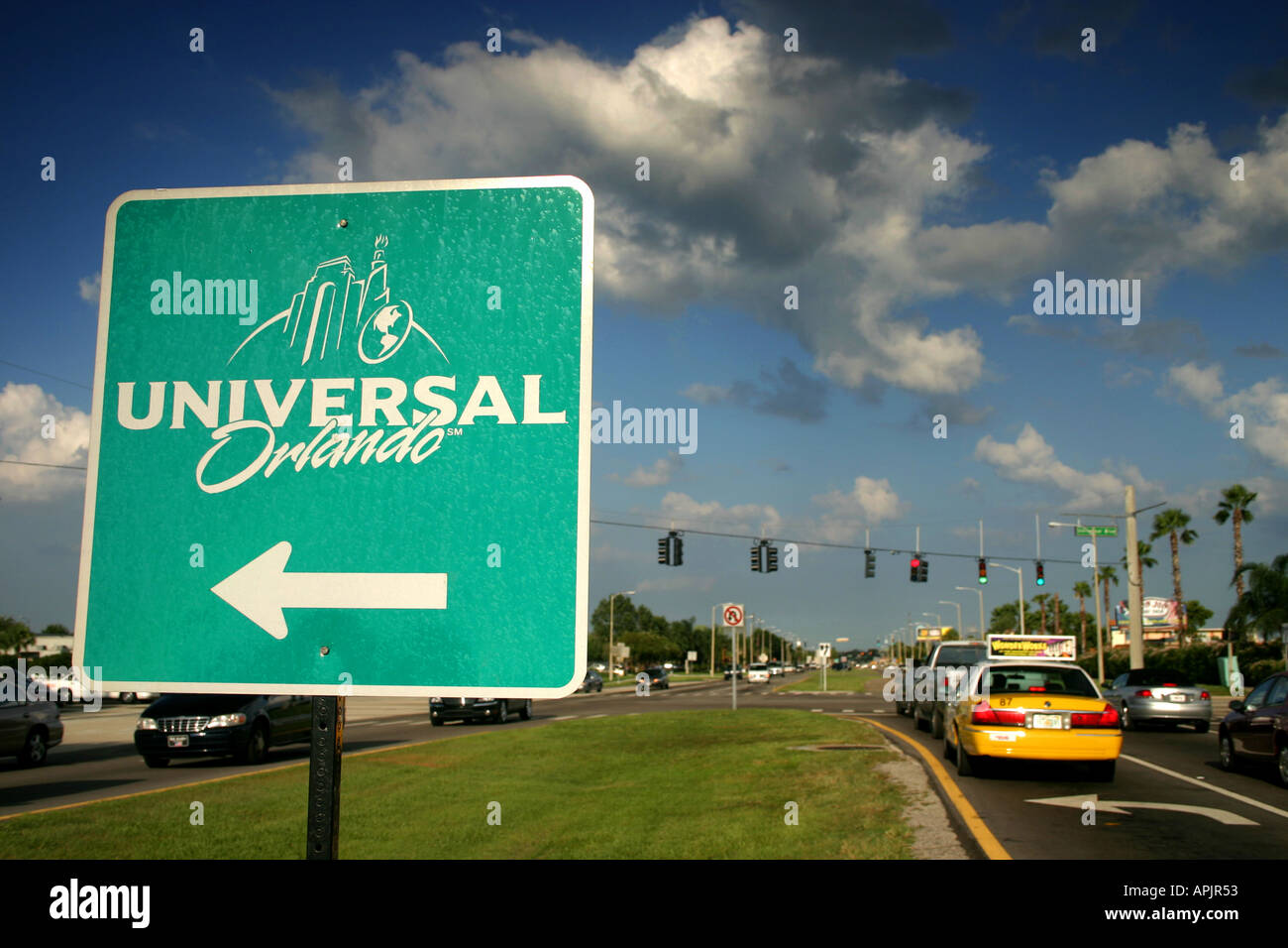 Universal Studios Street sign on International Drive Orlando United States of America Stock Photo