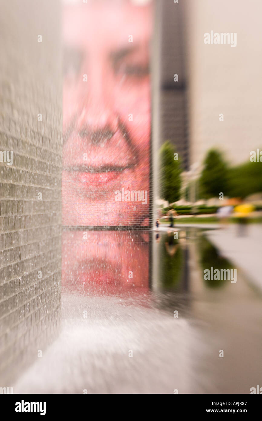 Crown Fountain Millennium Park Chicago Illinois Stock Photo