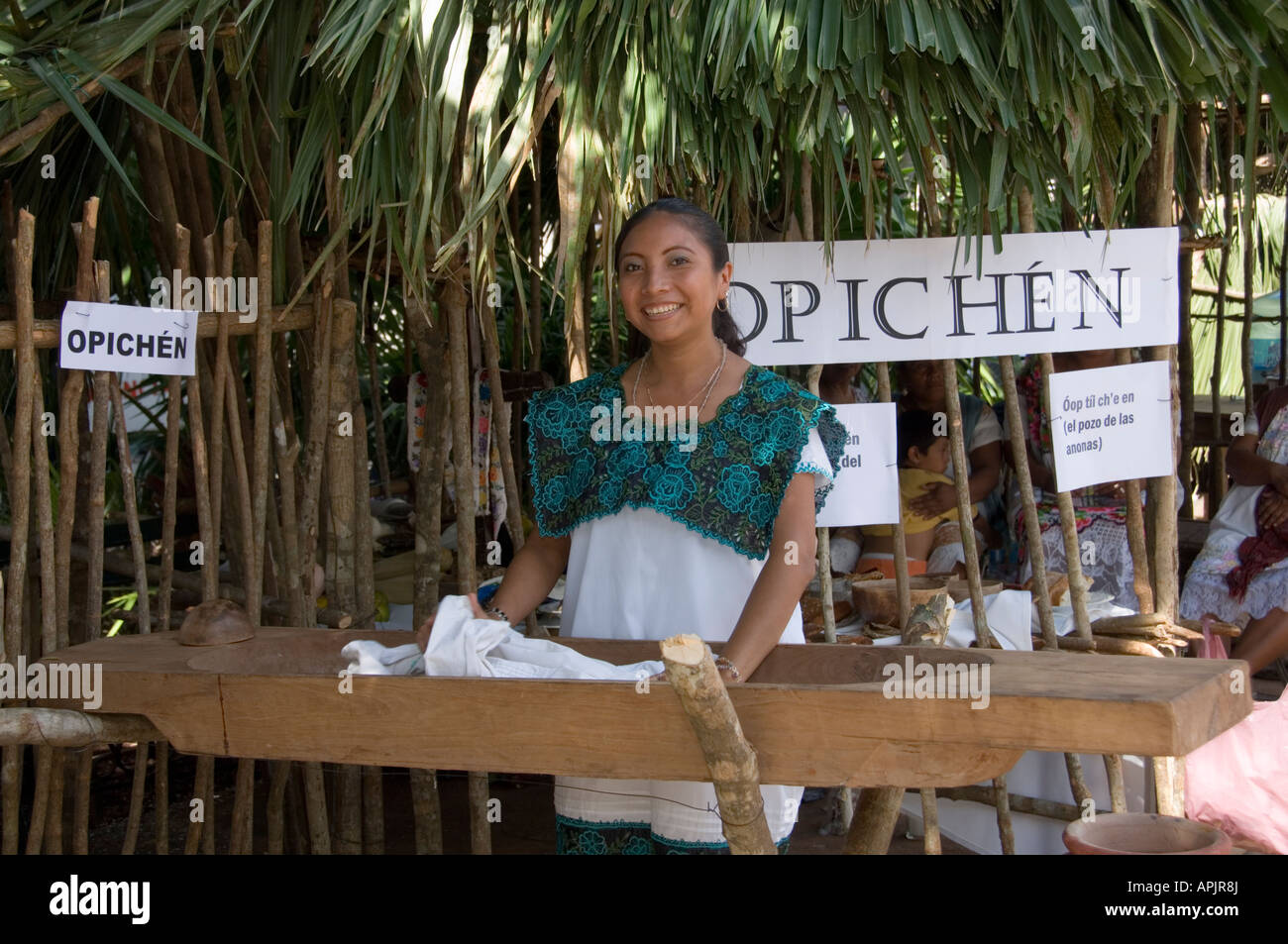 Mexican Lady in Traidtional Dress Doing Laundry Stock Photo Alamy