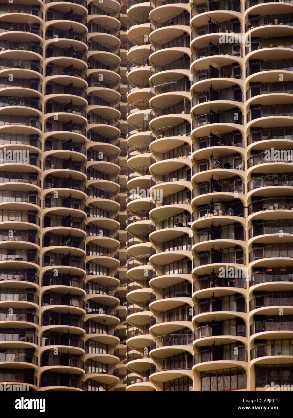 Marina Towers highrise apartment buildings Chicago Illinois USA Stock Photo