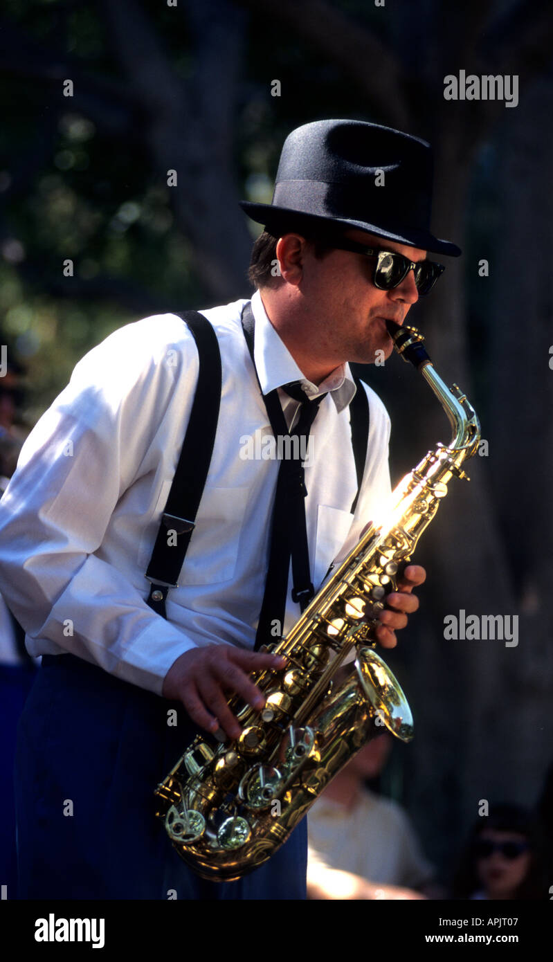 New Orleans Bourbon Street Jazz Music Cajun bar Stock Photo