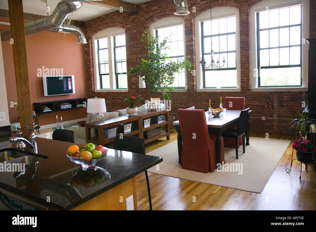 Interior of Loft Apartment Stock Photo - Alamy - Reclaimed Wood Loft Apartment Interior