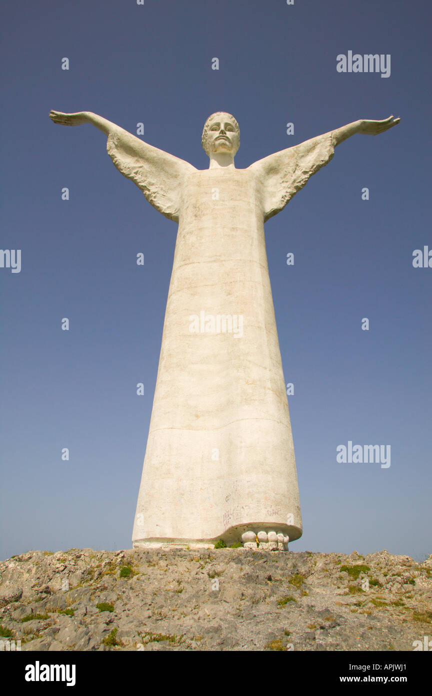 Statue of Christ the Redeemer Mount St Blaise Maratea Basilicata Italy
