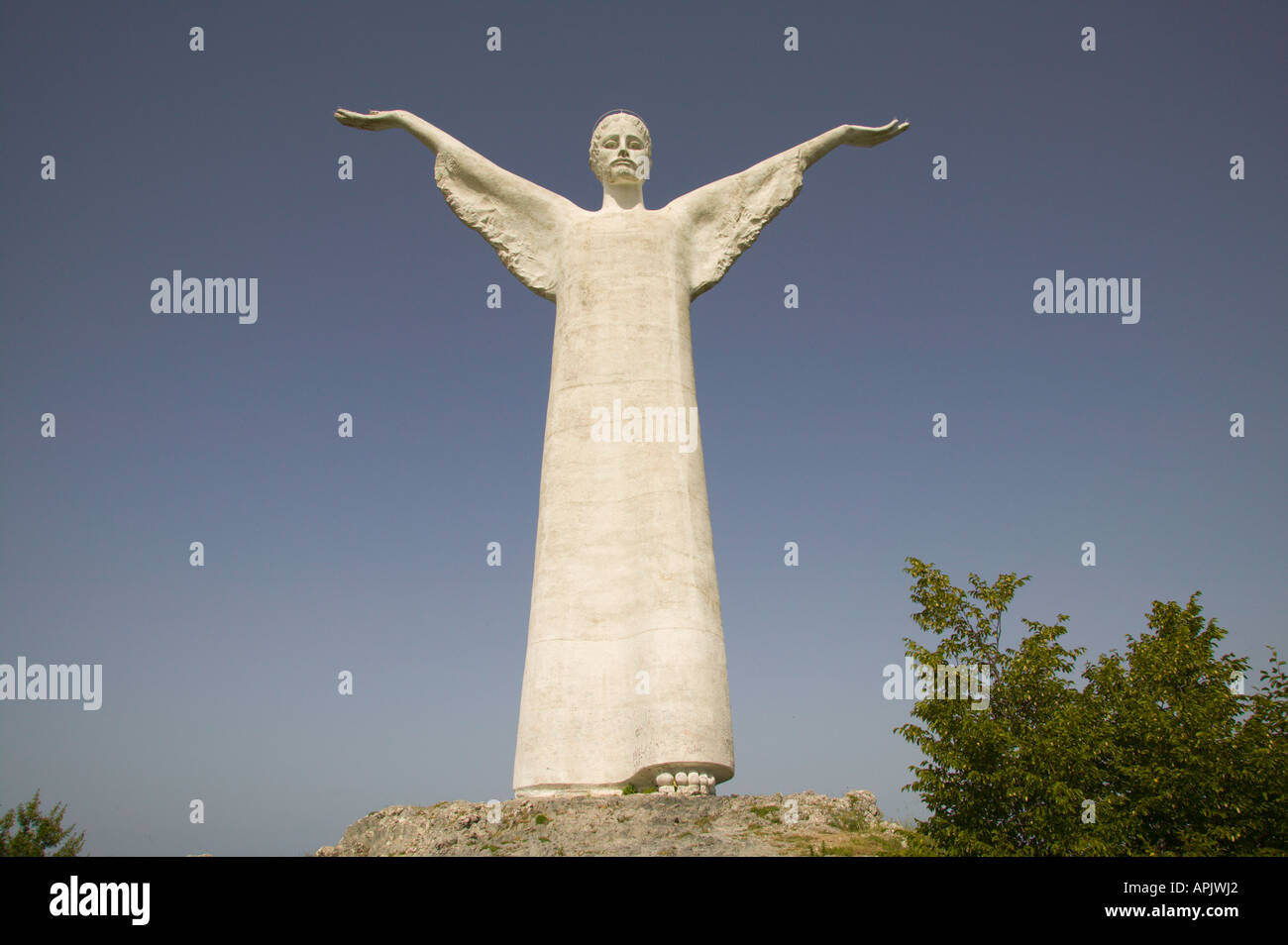 Statue of Christ the Redeemer Mount St Blaise Maratea Basilicata Italy