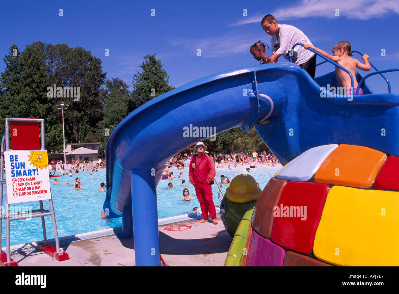 Children's Water Slide at Outdoor Swimming Pool at "Second Beach" in  Stanley Park in Summer Vancouver British Columbia Canada Stock Photo - Alamy