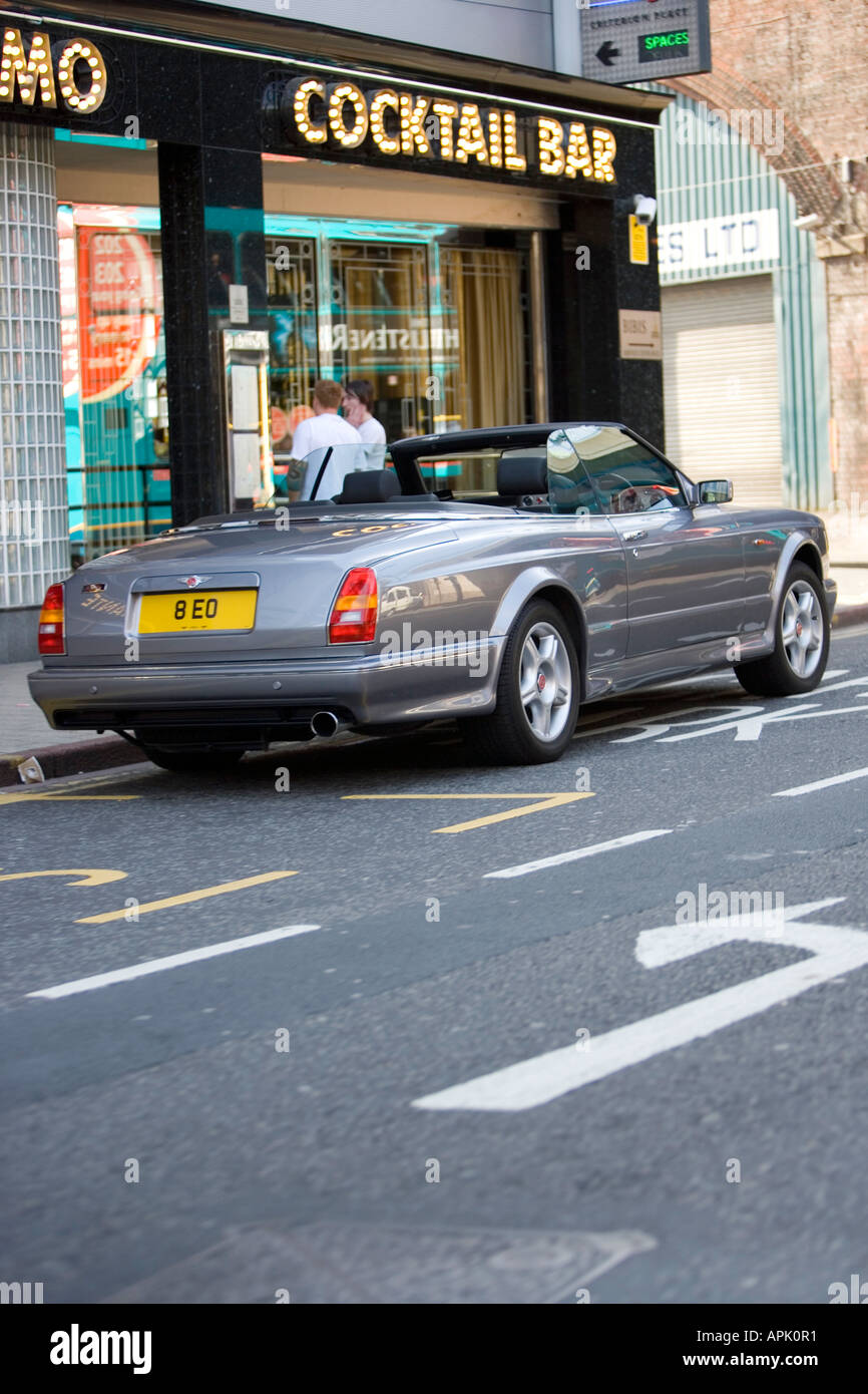 Bentley arnage Azure convertible parked infront of city centre cocktail ...