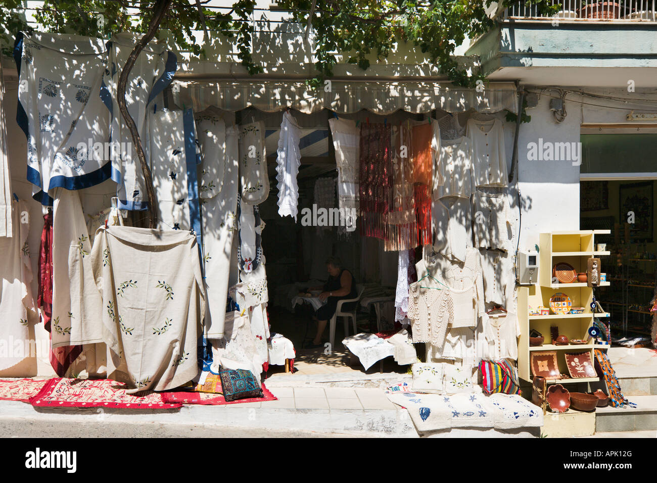 Embroidery and lace shops mountain village of kritsa near agios Embroidery and lace shops mountain village of kritsa near agios