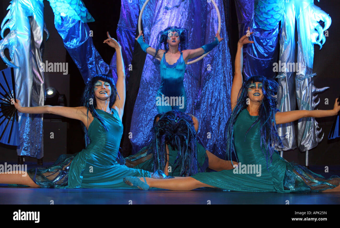 finale of the show as the ballet dances finish and the flyers slide on ...