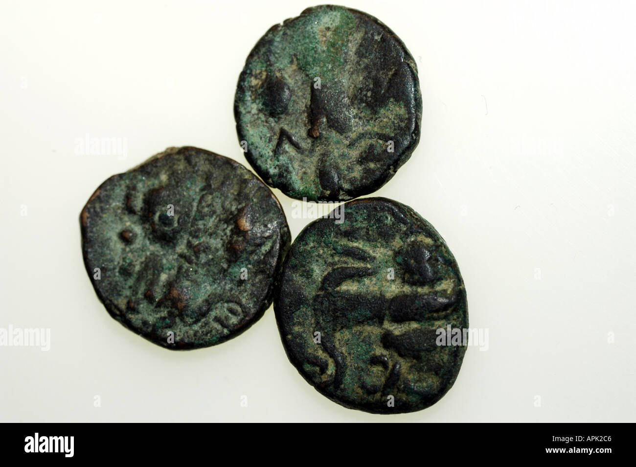 Three Bronze Age Coins Stock Photo Alamy