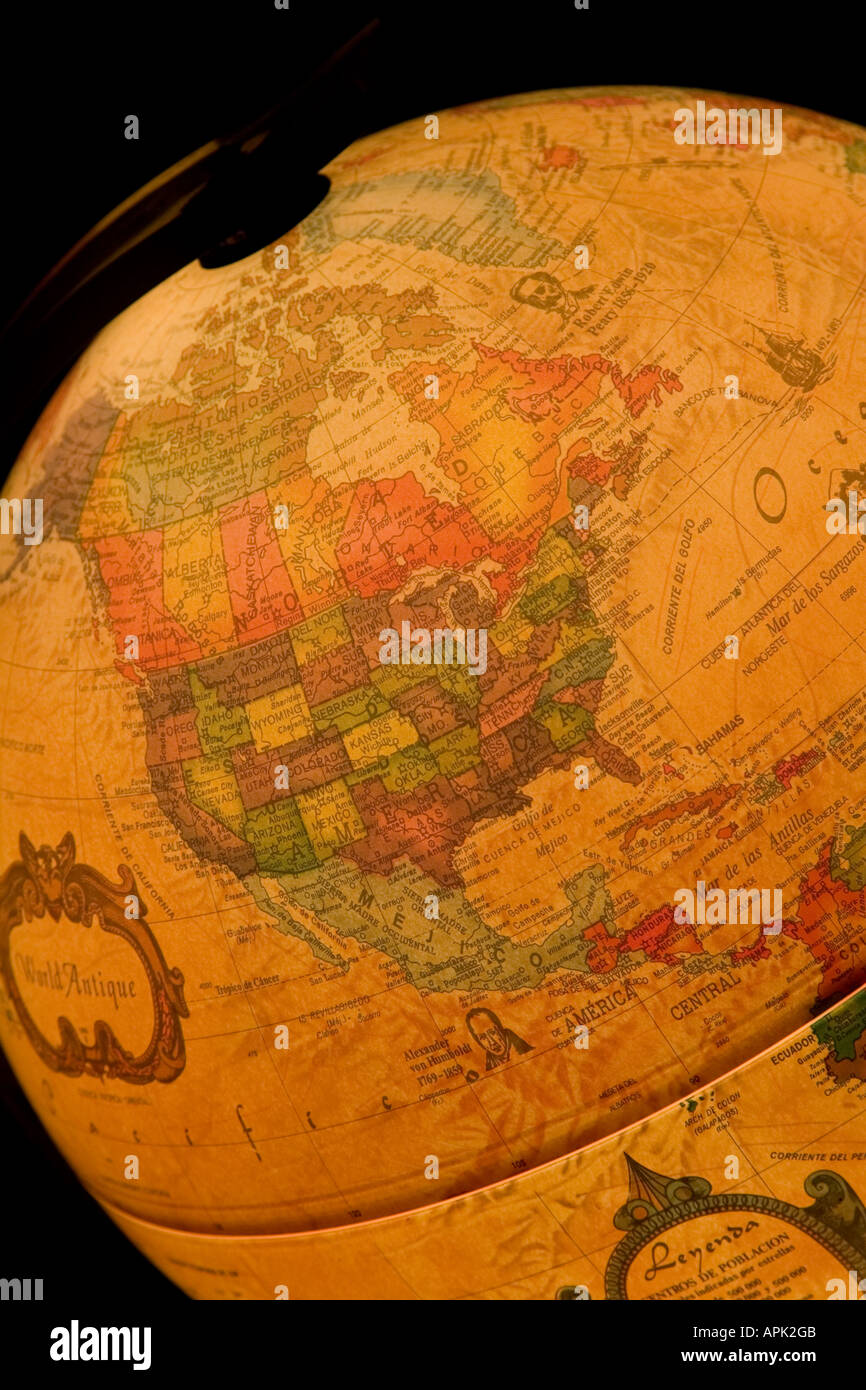 Map maps globe north america hi-res stock photography and images - Alamy