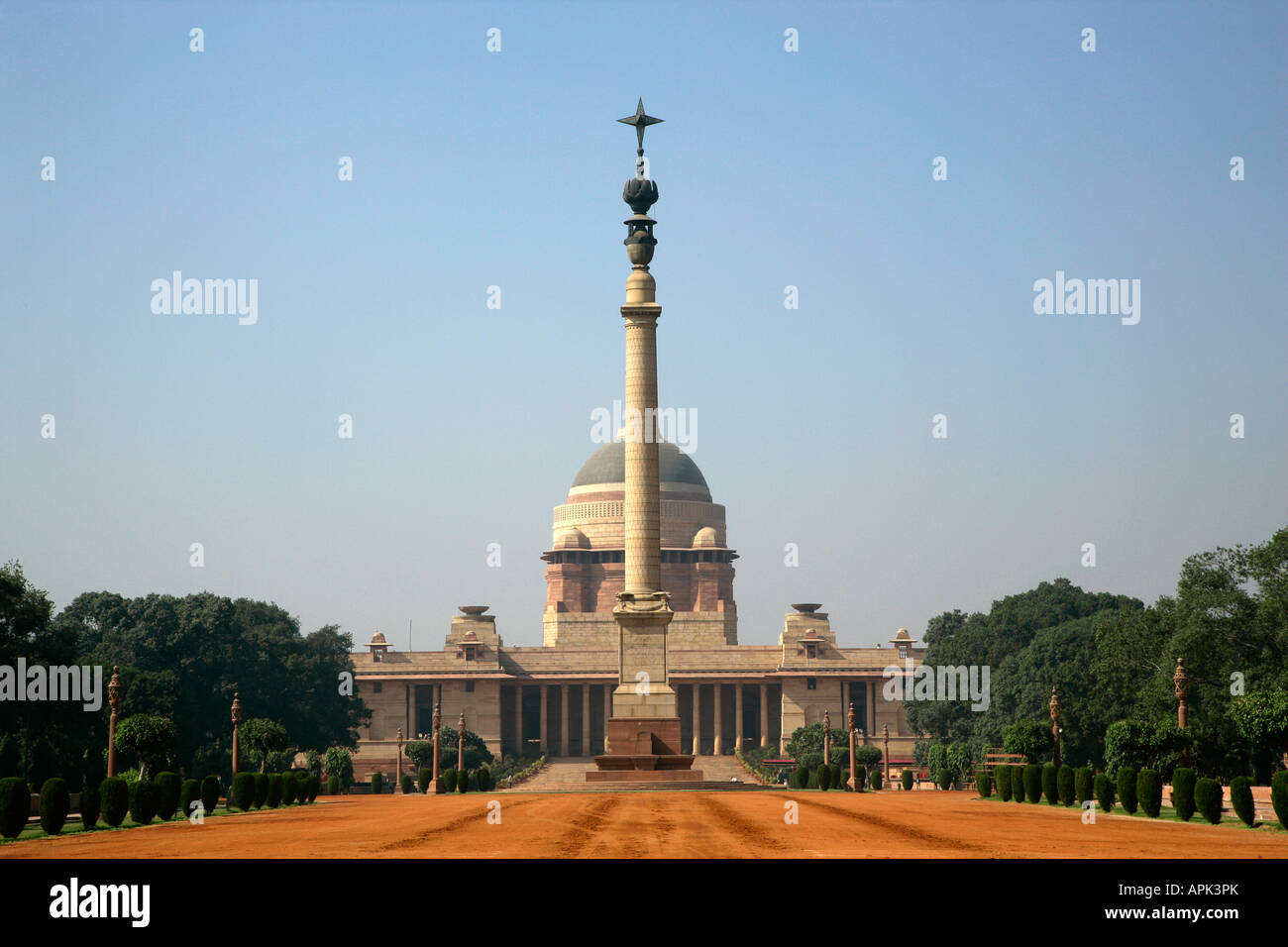 Government Buildings Rashtrapati Bhavan, New Delhi, Uttar Pradesh, India Stock Photo