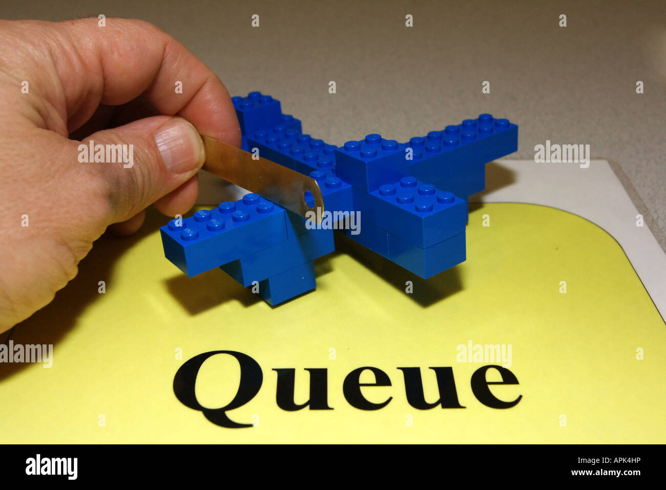 Lean Manufacturing simulation with Lego blocks, Airplane queue Stock Photo  - Alamy