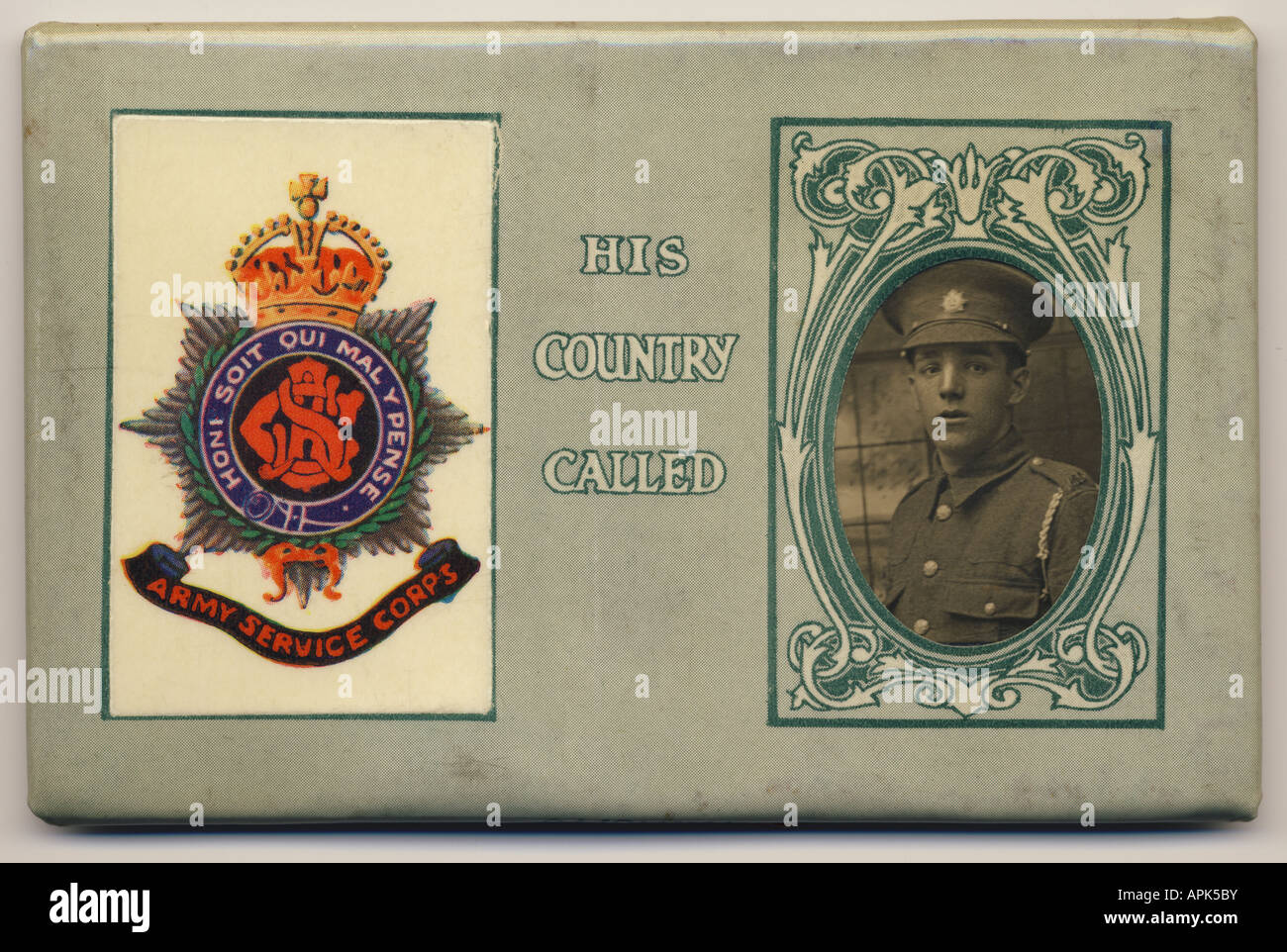 His Country Called Plaque for a British soldier who died in First World War Stock Photo