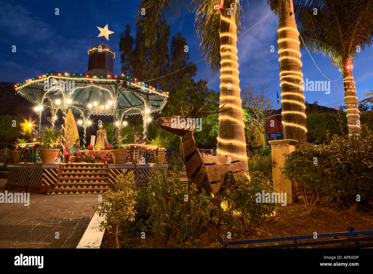 Christmas decorations in Mexican square Stock Photo