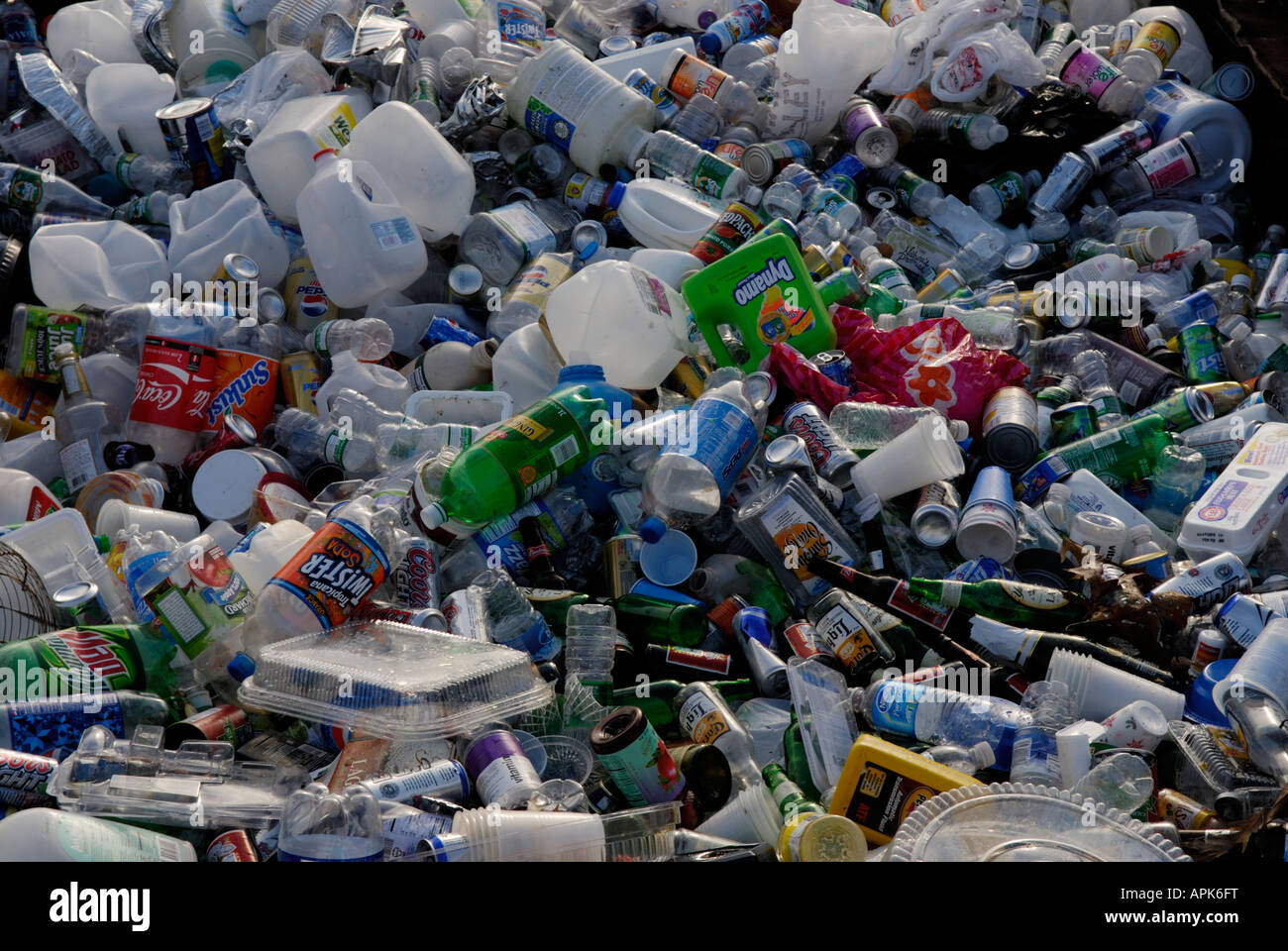 Bottles cans recycling collection area hires stock photography and