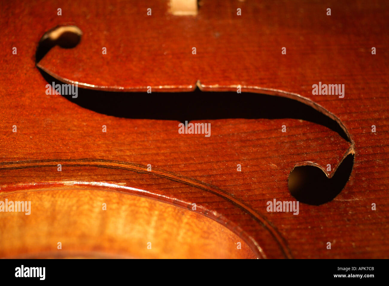 F hole on Violin Stock Photo Alamy