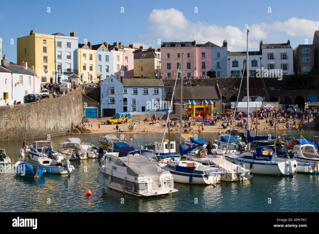 Tenby harbour in Wales Stock Photo