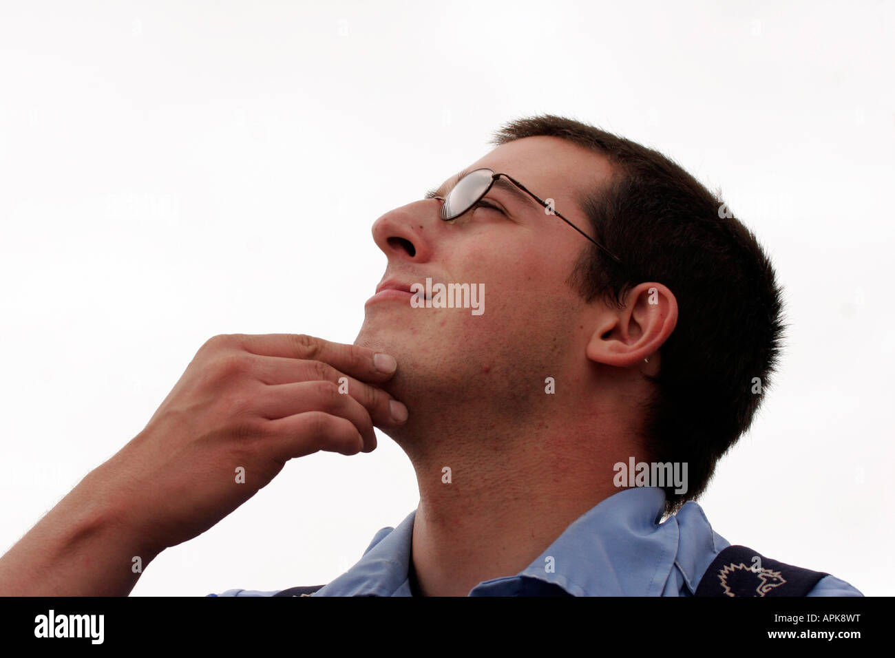 A firefighter man posing Stock Photo