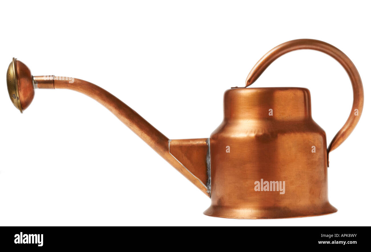 Antique copper watering can Stock Photo Alamy
