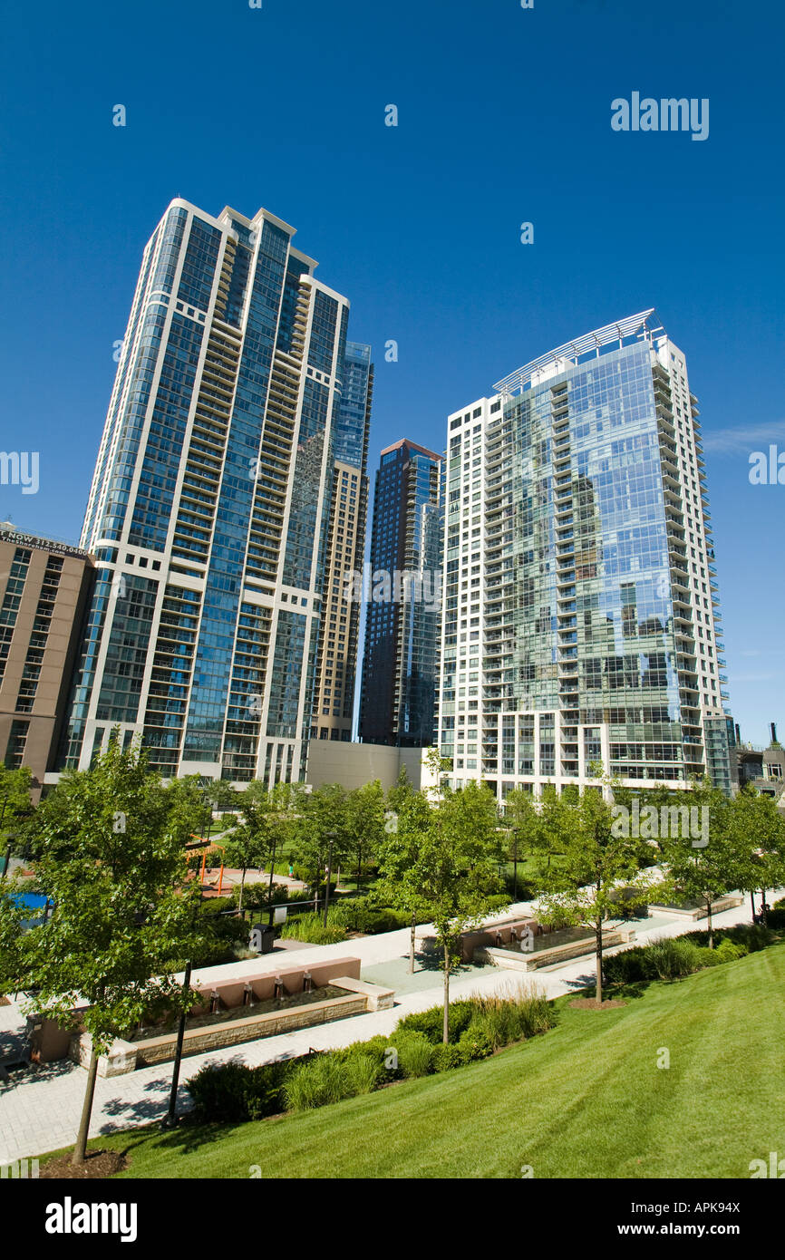 ILLINOIS Chicago Highrise residential buildings in Lakeshore East