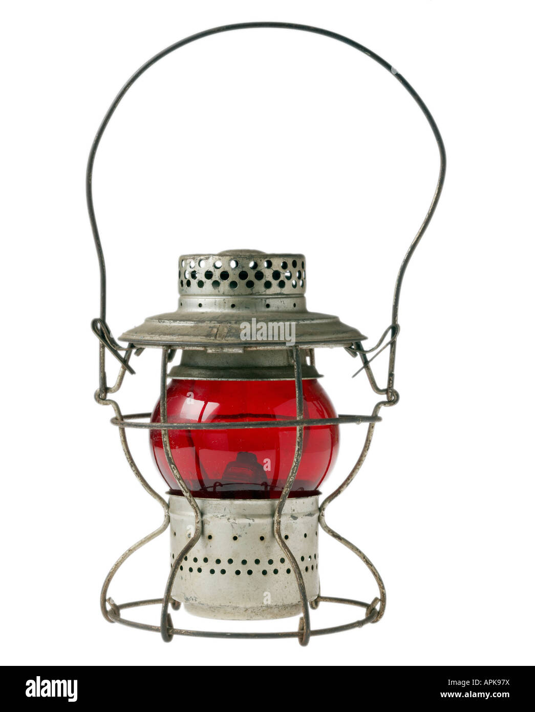 Antique iron kerosene railroad lantern Stock Photo Alamy
