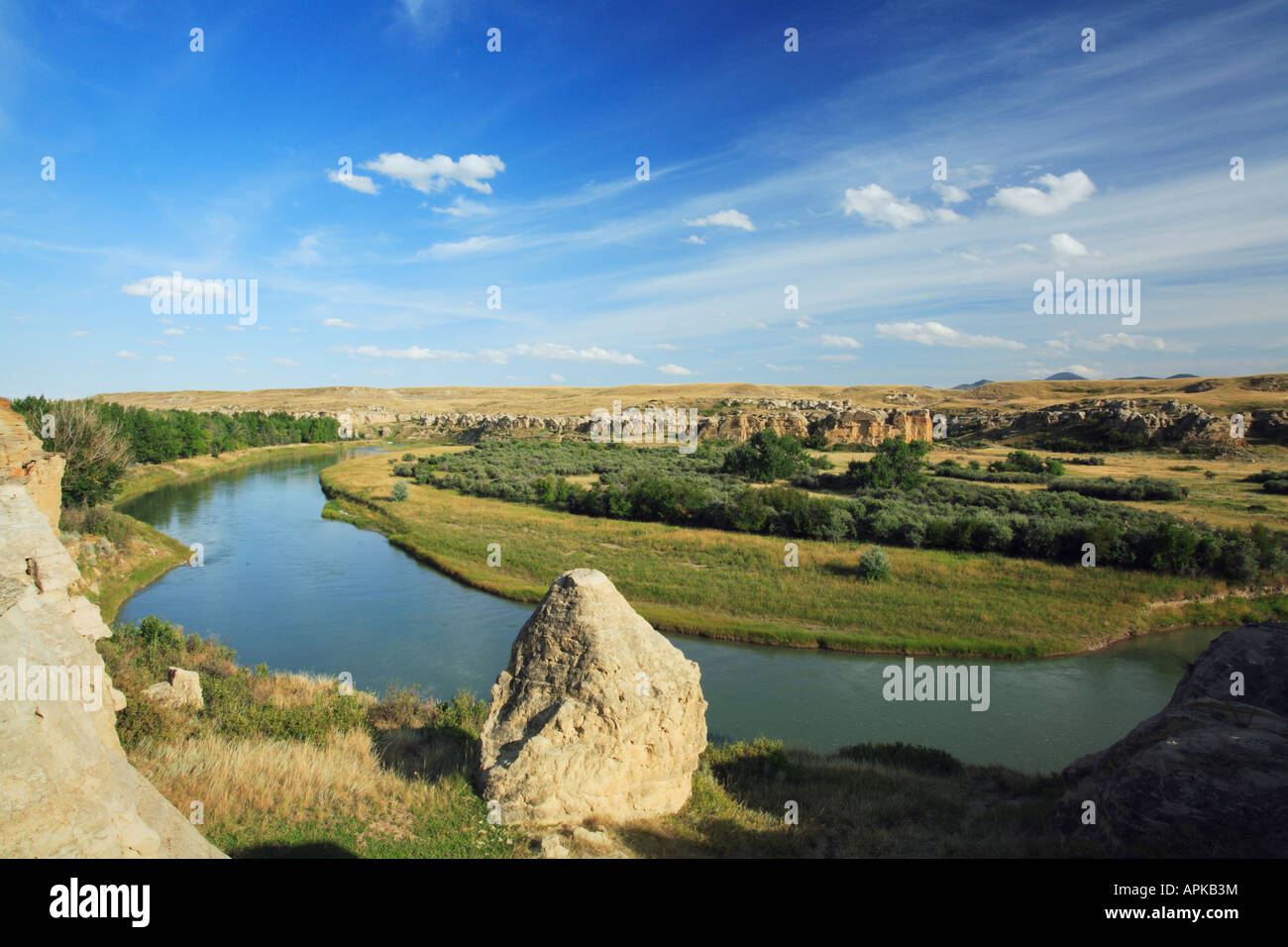 Milk River on the Canadian Prairies Alberta Canada Stock Photo Alamy