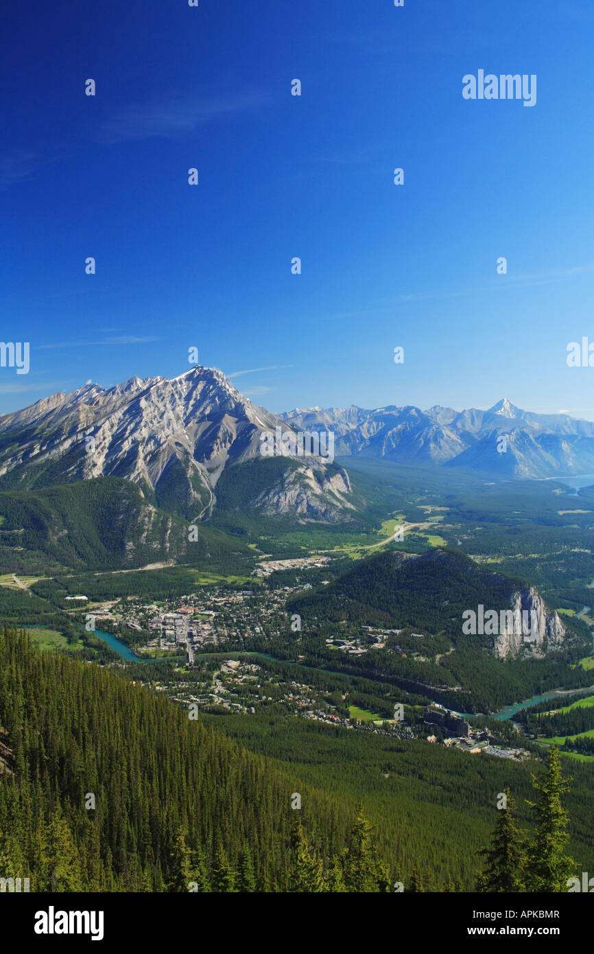 Aerial view of Banff Canada Stock Photo Alamy