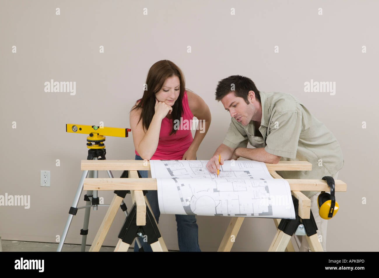 Going over plans together hi-res stock photography and images - Alamy