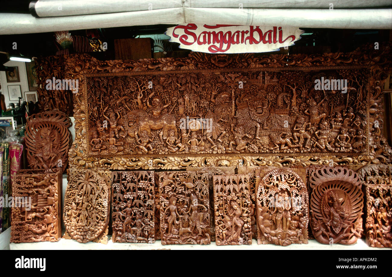 Indonesia Java Jakarta Ancol Pasar Senen Art Market Crafts Carved Stock Photo Alamy