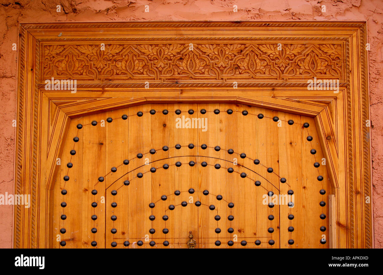 Morocco Marrakesh Medina modern carved door frame Stock Photo Alamy