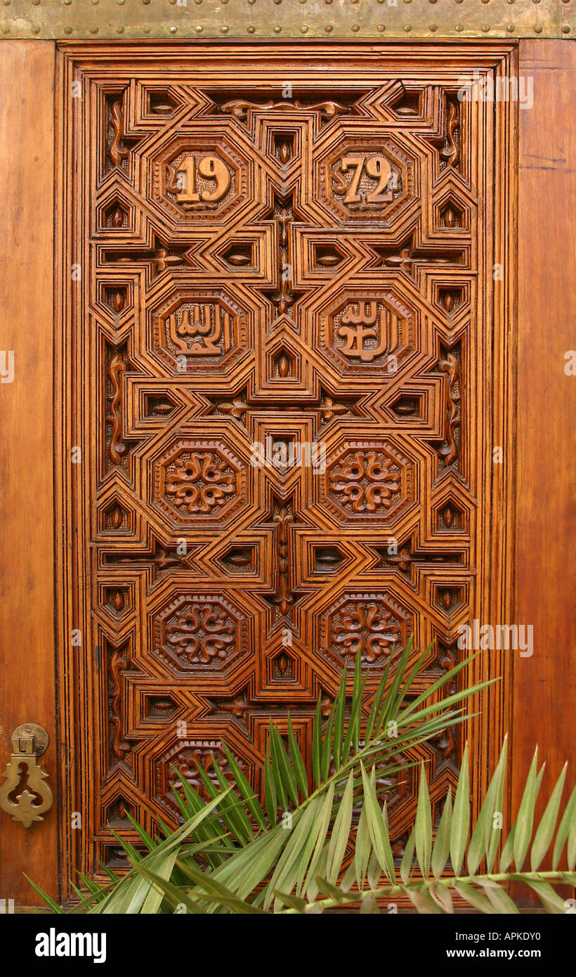 Morocco Marrakesh Medina 1972 door at Maison des Orangers Stock Photo