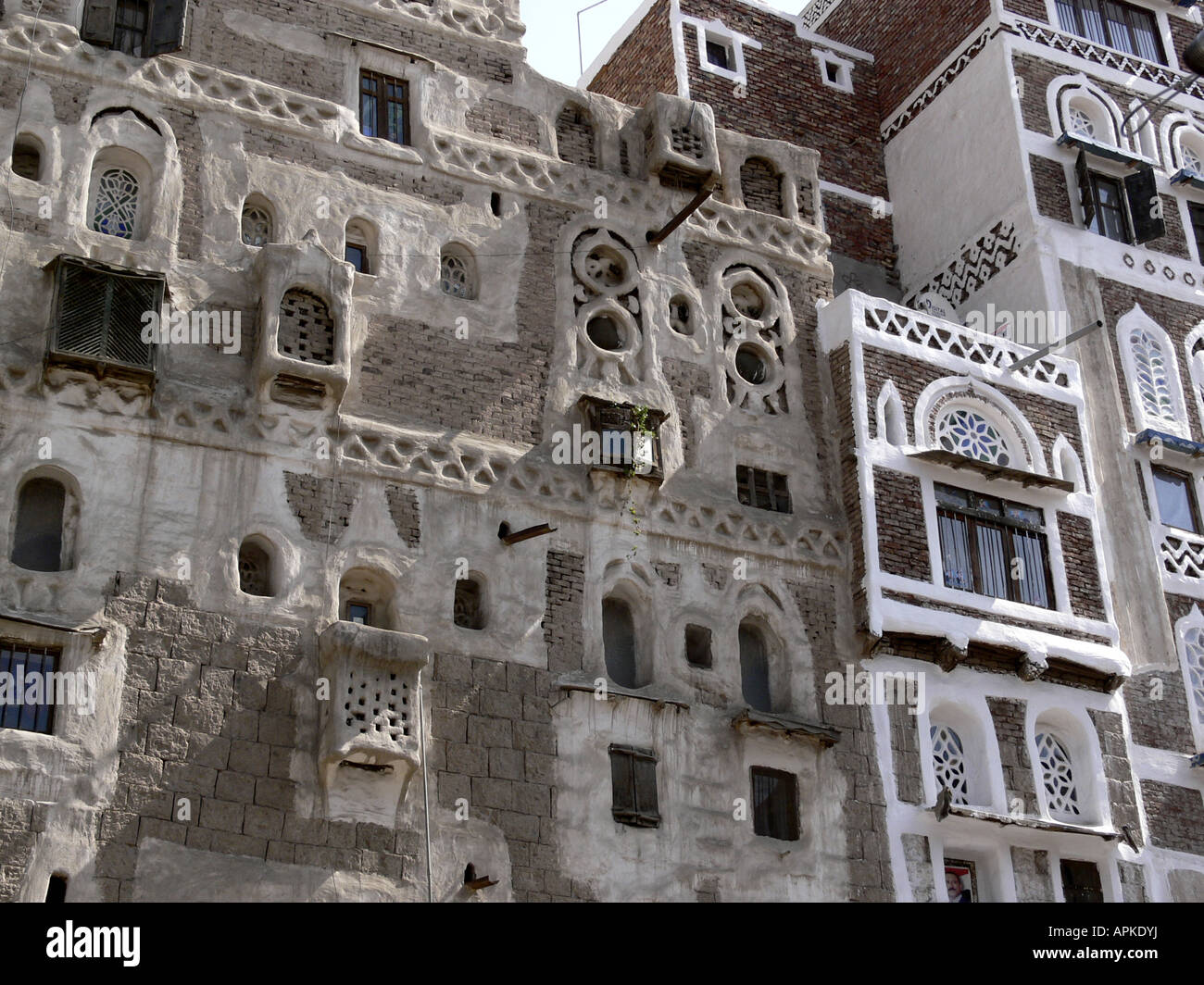 claddings in old town, Yemen, Sanaa Stock Photo