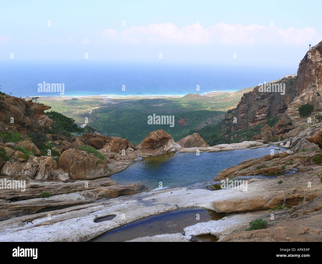 view to northern coast of Socotra, Yemen, Socotra Stock Photo
