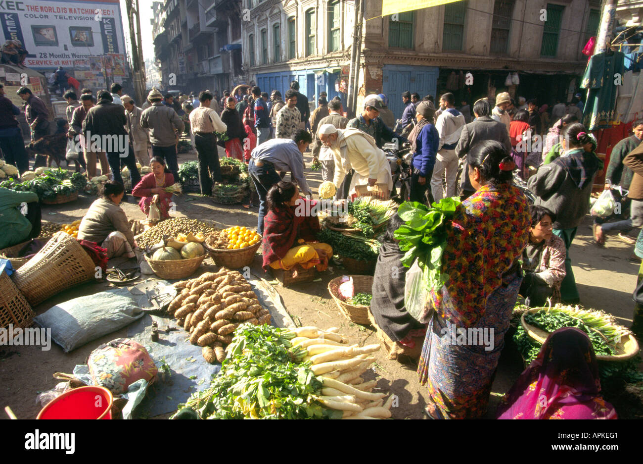 Nepal Kathmandu market at Indra Chowk Stock Photo Alamy