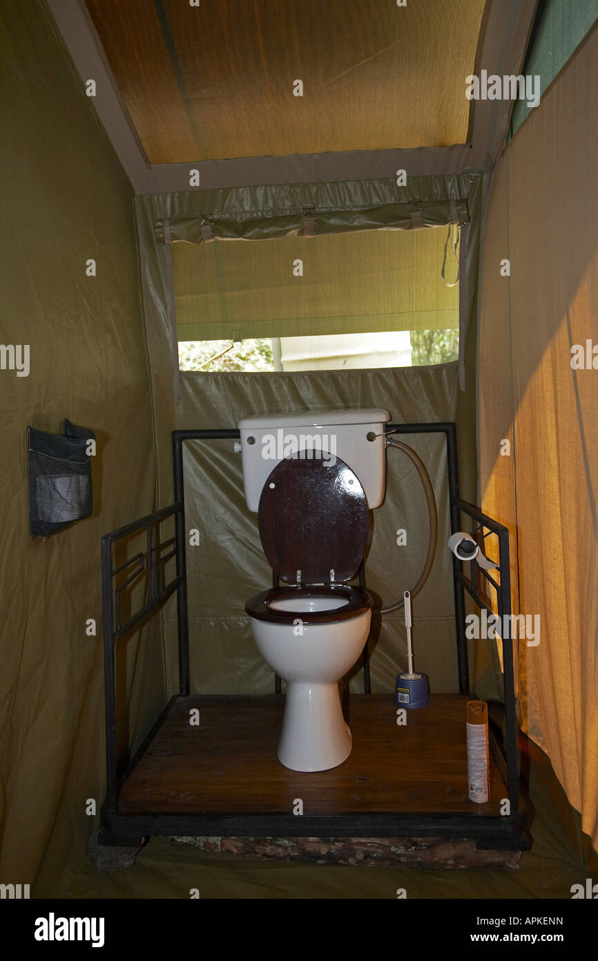 toilet at the tented camp, Kenya, Masai Mara National Reserve Stock