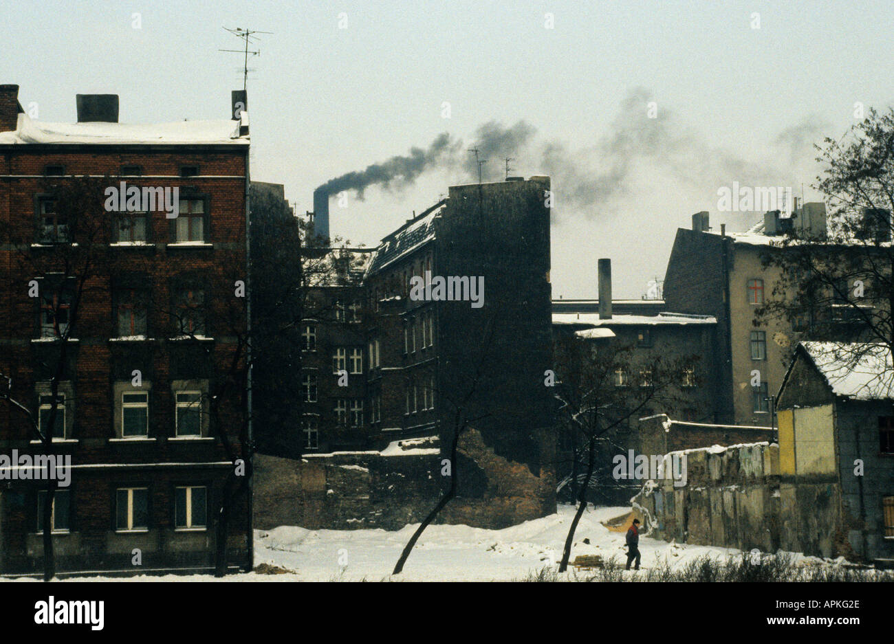 Katowice 1987 Poland pollution factory plant smoke Stock Photo Alamy