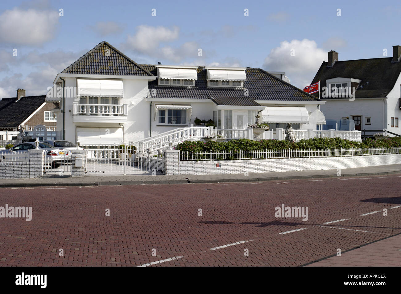 holiday homes at the beach promenade of Zandvoort, Netherlands
