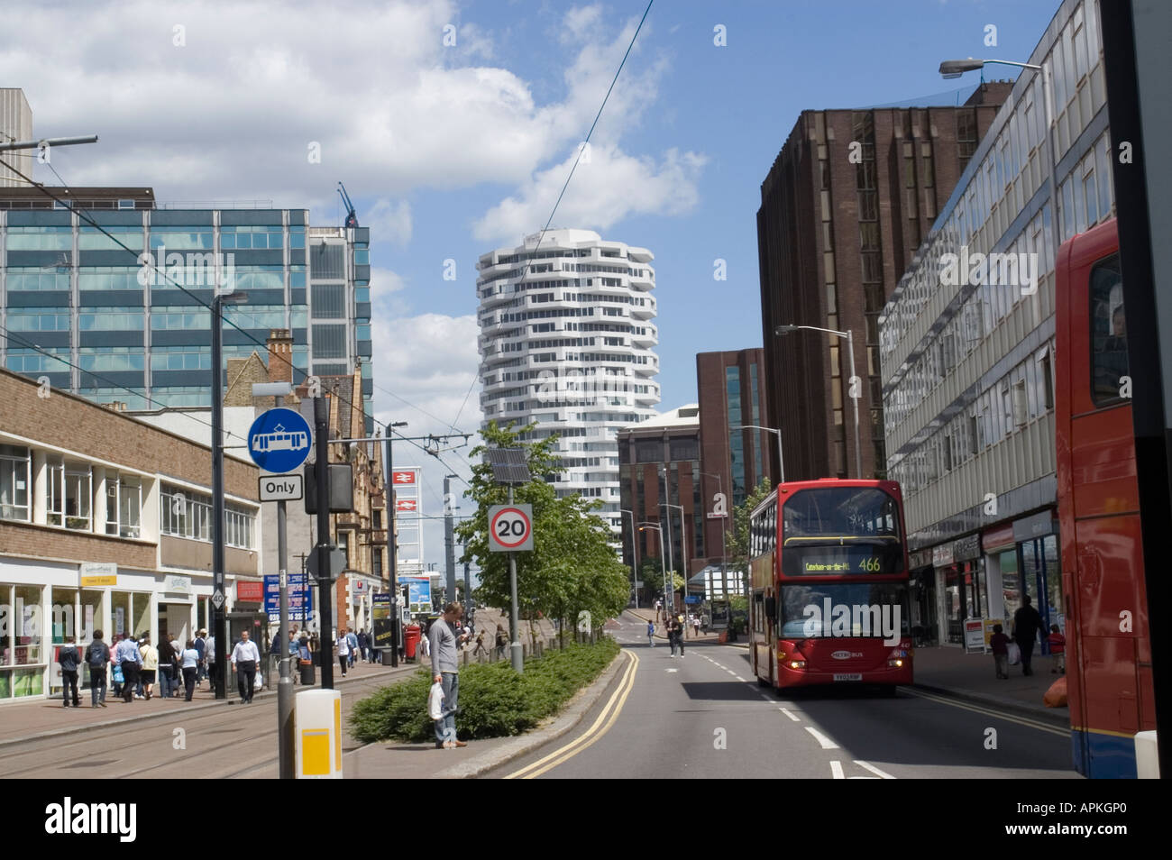 Central Croydon with East Croydon railway station and NLA tower  ENGLAND Stock Photo