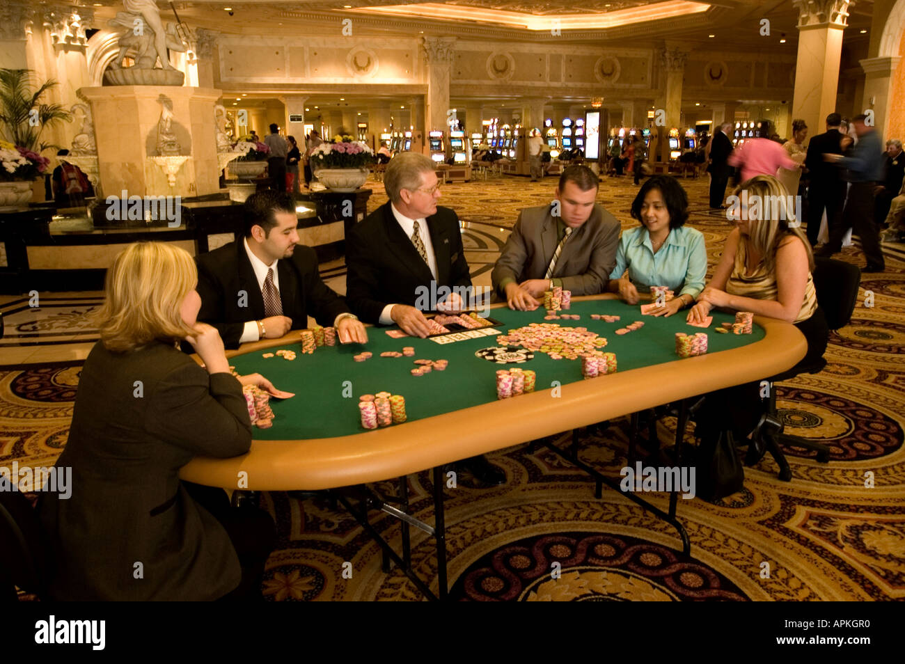 Gambling Poker game Model released Caesars Palace Casino Las Vegas Nevada  Stock Photo - Alamy