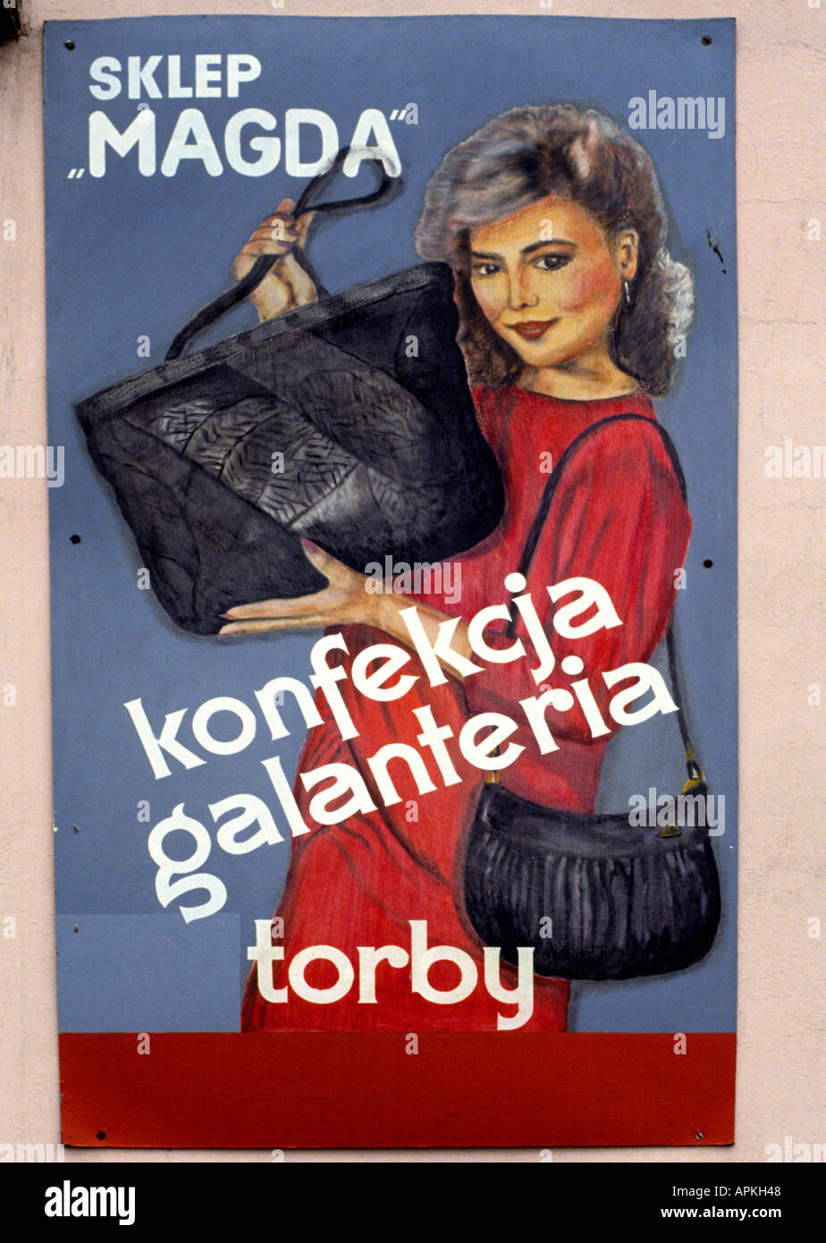 Poland Fashion Polish Girl 1975 billboard woman Stock Photo - Alamy