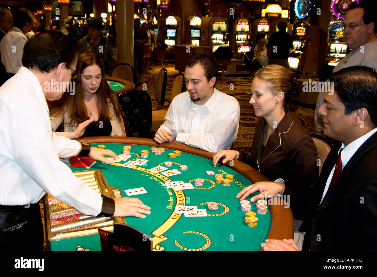 Blackjack table in Las Vegas Nevada Caesars Palace and Casino Stock Photo -  Alamy